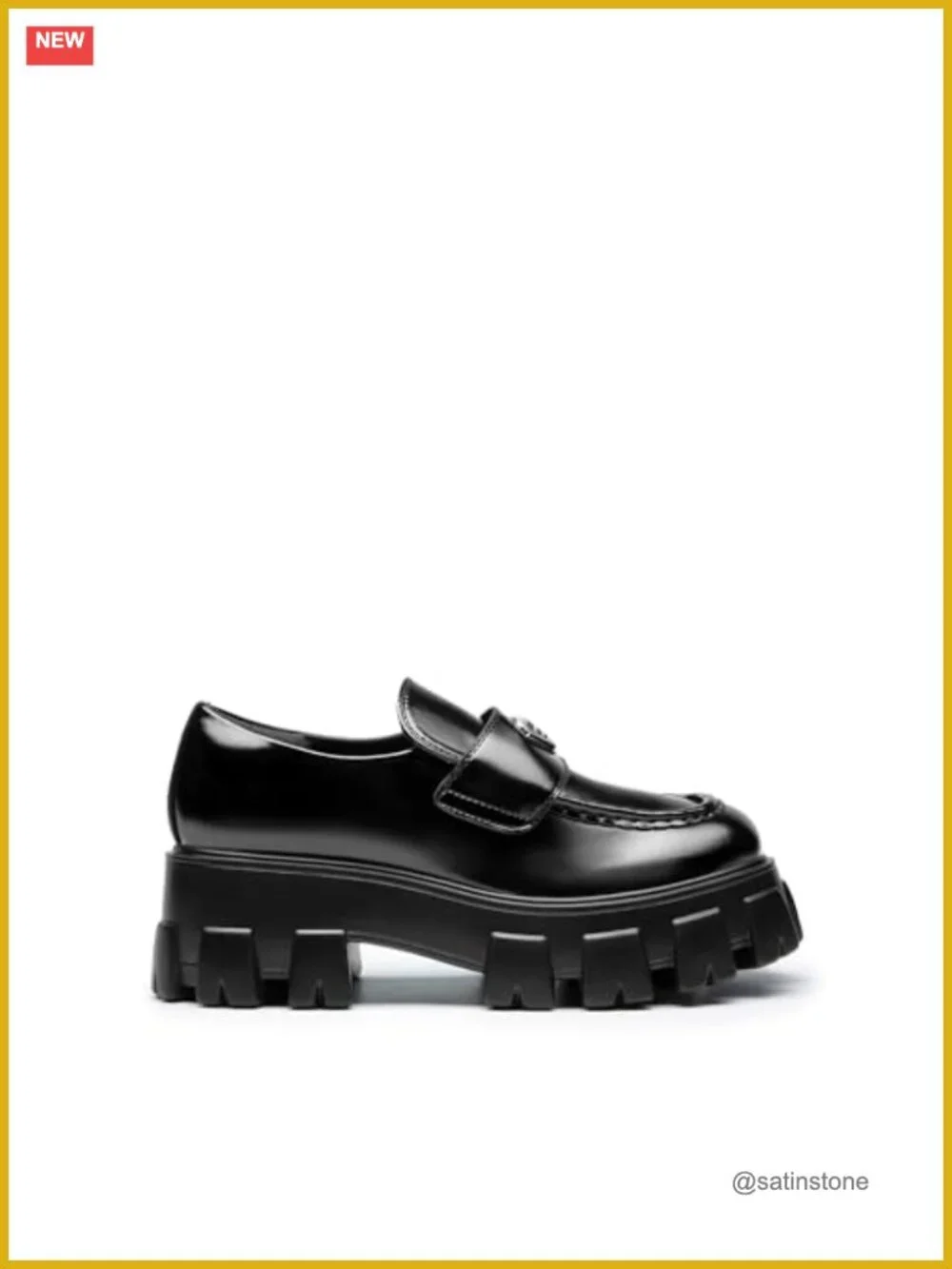 Platform Loafers for Women Chunky Sole Slip-On Patent Vegan Leather